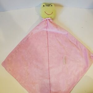 Carter's Precious Firsts (2011) Baby Security Blanket Adorable Pink & Green Frog